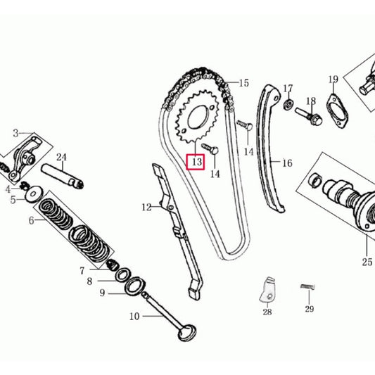 Pinhão de ataque corrente de distribuição Rieju Marathon / Tango 125