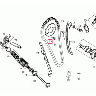 Pinhão de ataque corrente de distribuição Rieju Marathon / Tango 125