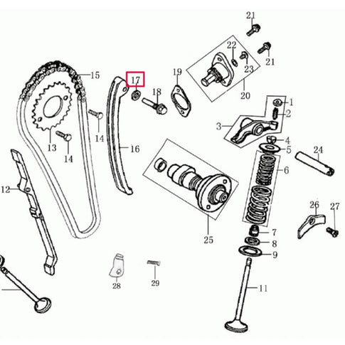 Rubber washer for distribution tensioner Rieju Marathon / Tango 125 8.5x1.5x14mm
