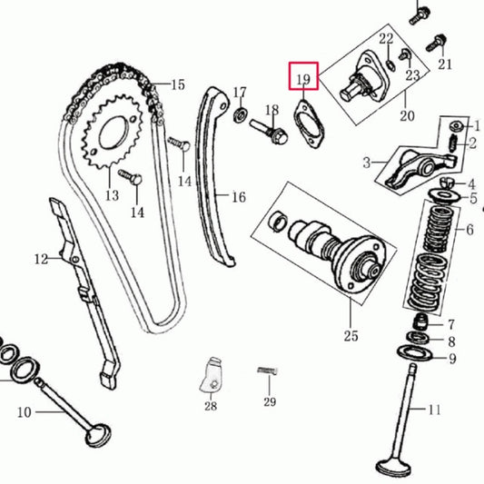 Junta tapa tensor Rieju Marathon / Tango AC 125 0/227.002.0019