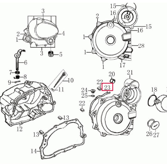 Junta tapa carter lado volante Rieju Marathon 125 AC 2016 0/227.003.0023