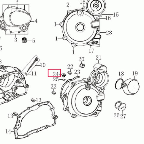 Tapón pequeño carter Rieju Marathon / Tango AC 125 0/227.003.0024