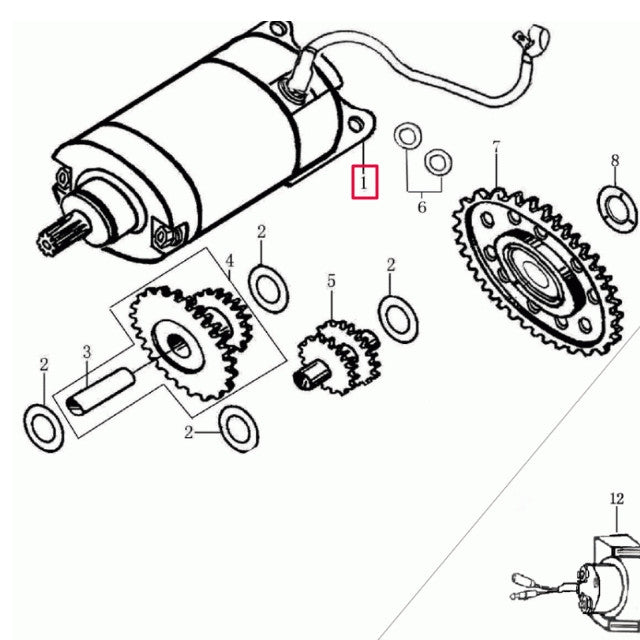 Motor de arranque para motor Rieju Marathon / Tango 125 euro 4 0/227.011.0001