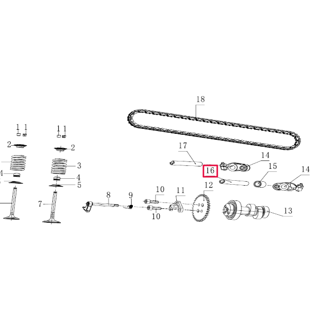 Rocker arm pin shaft exhaust Pitbike engine 190 Zongshen