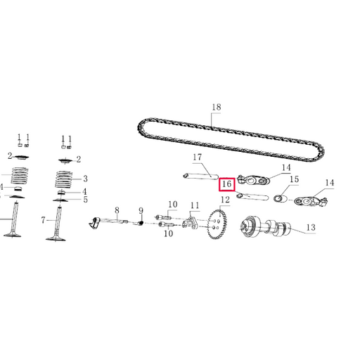 Rocker arm pin shaft exhaust Pitbike engine 190 Zongshen