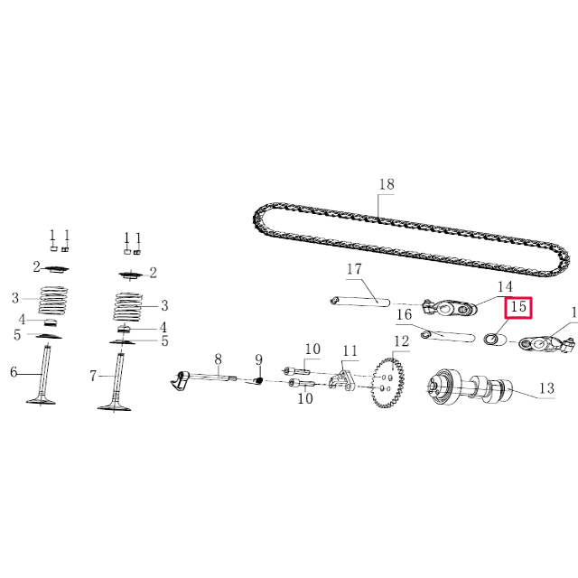 Casquillo balancín/eje Pitbike motor 190 Zongshen 100061404