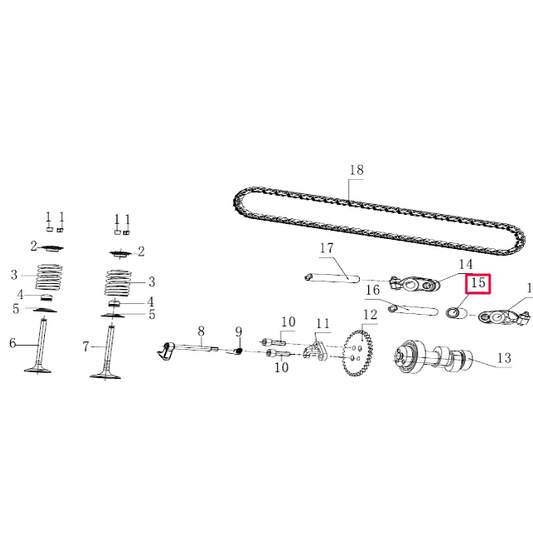 Casquillo balancín/eje Pitbike motor 190 Zongshen 100061404