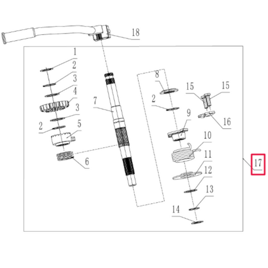 Axe de pédale de démarrage complet pour moteur Pitbike 190 Zongshen