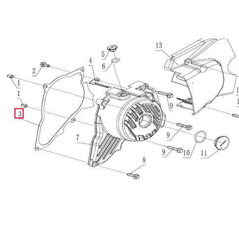 Junta tapa encendido Pitbike motor 190 Zongshen 100067184
