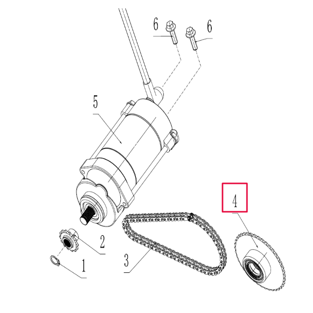 Corona de arranque eléctrico Pitbike motor 190 Zongshen 100075032