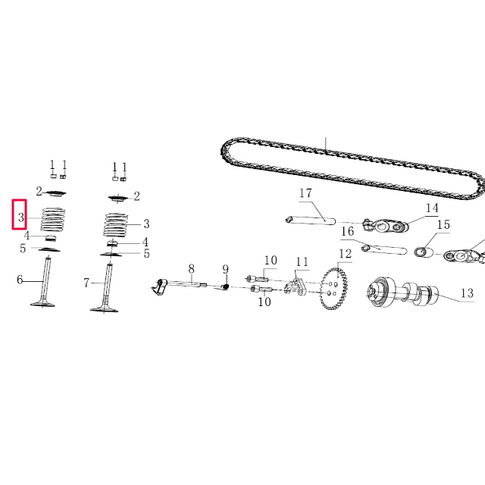 Muelle de válvula Pitbike motor 190 Zongshen 100076779