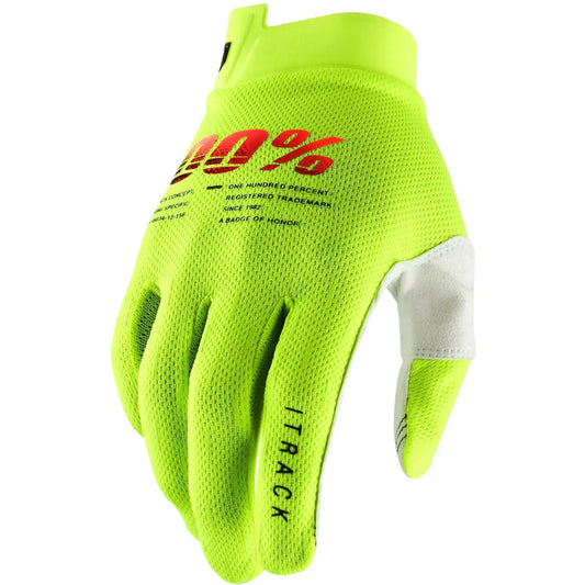 Guantes 100% iTrack Youth - Amarillo Fluo