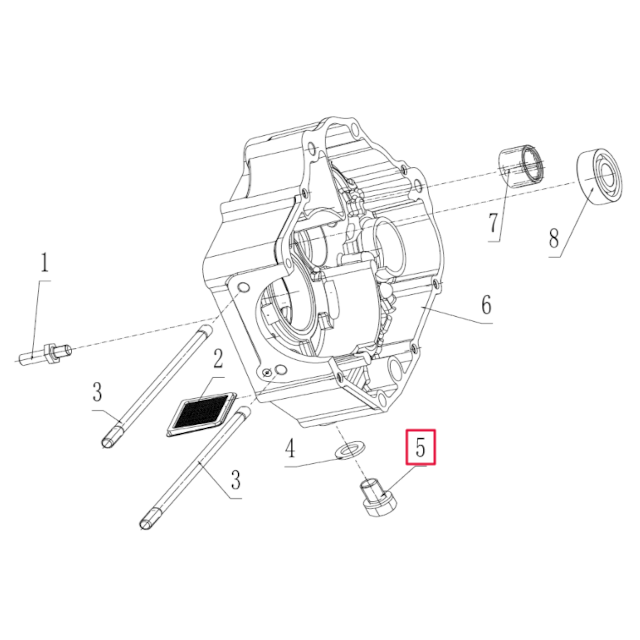Tornillo tapón de vaciado  Pitbike motor 190 Zongshen 100100331-0006
