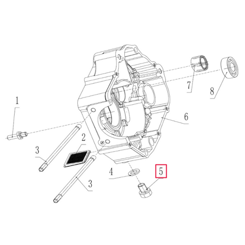 Tornillo tapón de vaciado  Pitbike motor 190 Zongshen 100100331-0006
