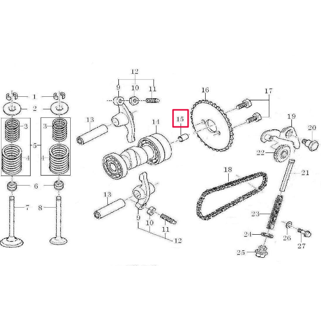 Casquillo arbol de lévas Pitbike motor 125-G-02 Zongshen 100100867