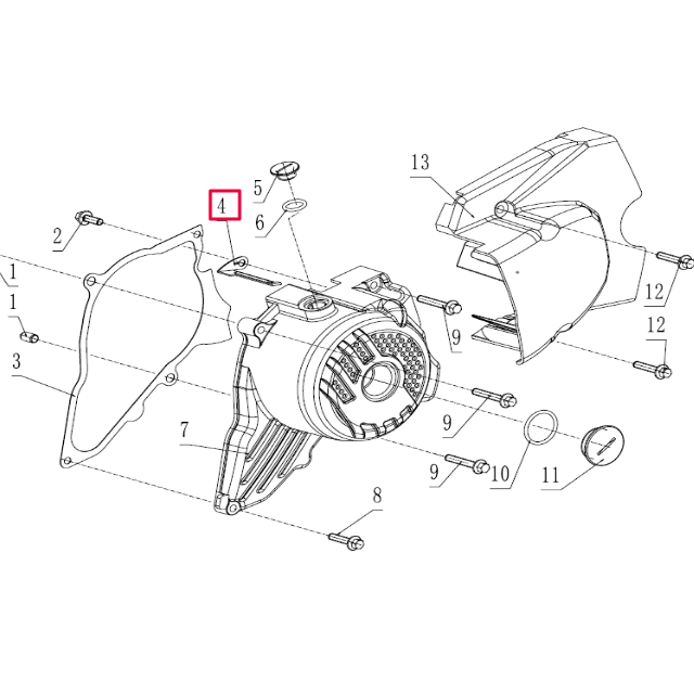 Pletina soporte cable encendido Pitbike motor 190 Zongshen 100103067