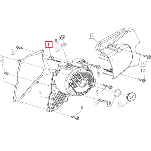 Pletina soporte cable encendido Pitbike motor 190 Zongshen 100103067