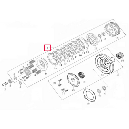 Embrague completo Pitbike motor Z125 Fiddy Zongshen