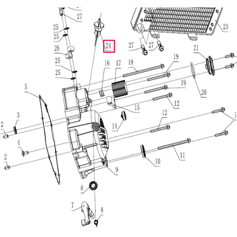Jauge de niveau d'huile pour moteur Pitbike 190 Zongshen