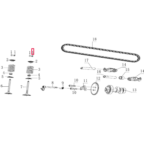 Semicono fijación válvula Pitbike motor 190 Zongshen 100105320