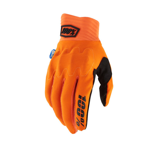 Luvas Motocross 100% Cognito Smart Shock laranja fluorescente