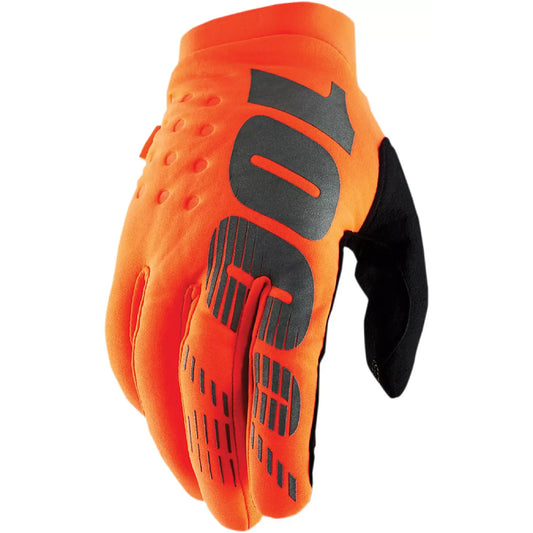 Guantes 100% Brisker - Negro/Naranja