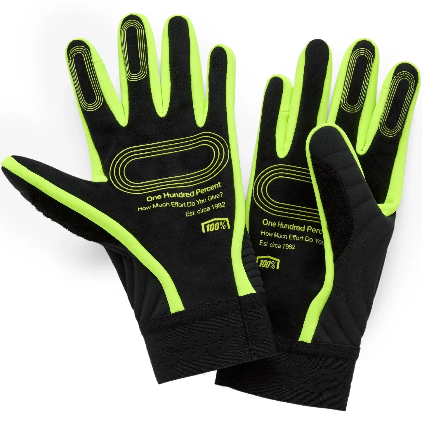 Guantes 100% Brisker Xtreme - Negro/Amarillo