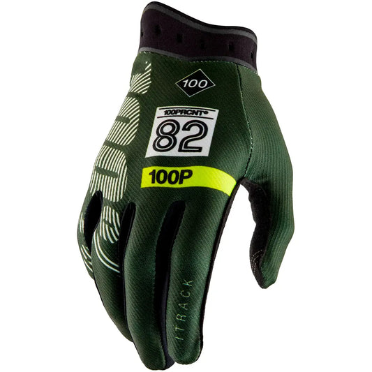100% iTrack Gloves - Green