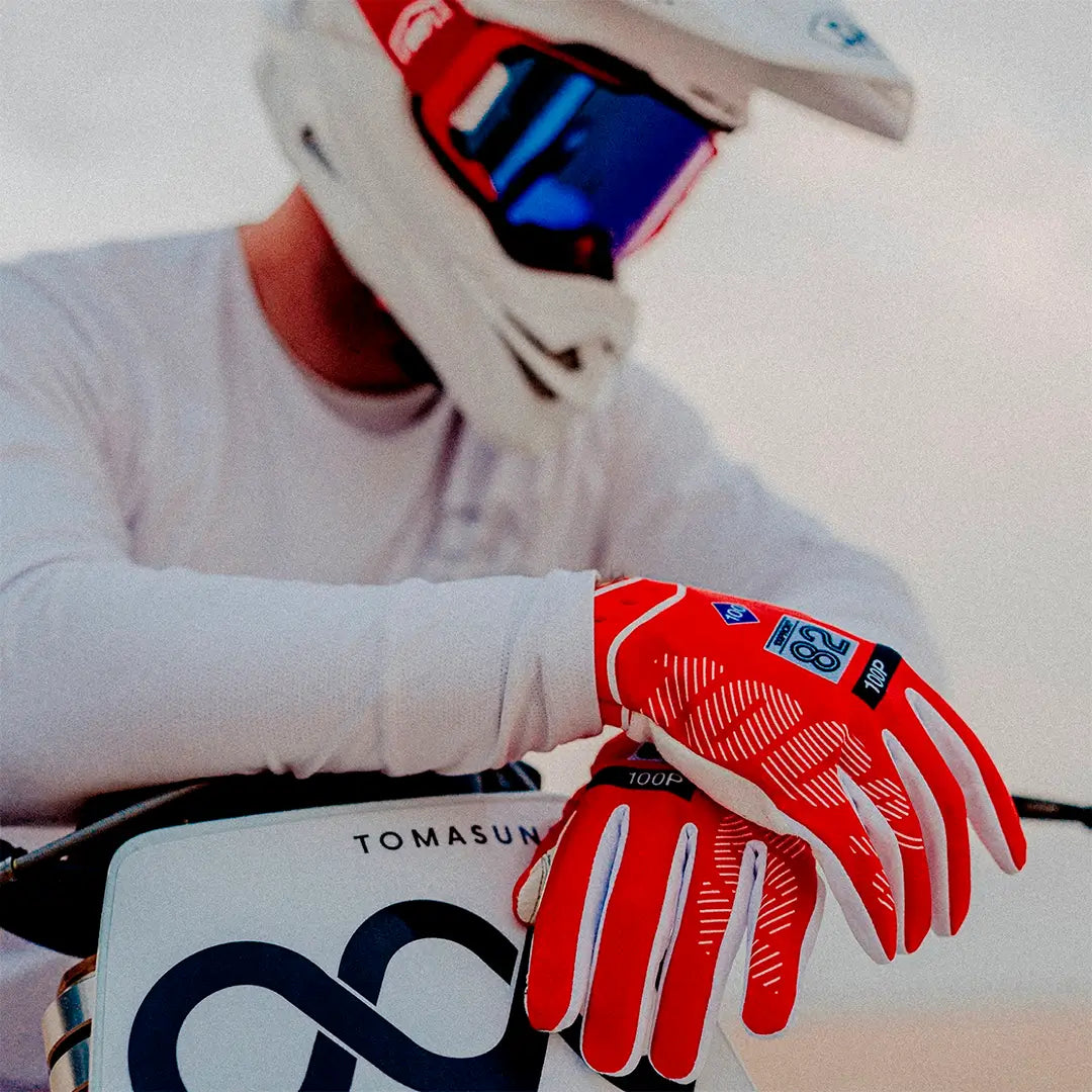 100% iTrack Gloves - Red/White