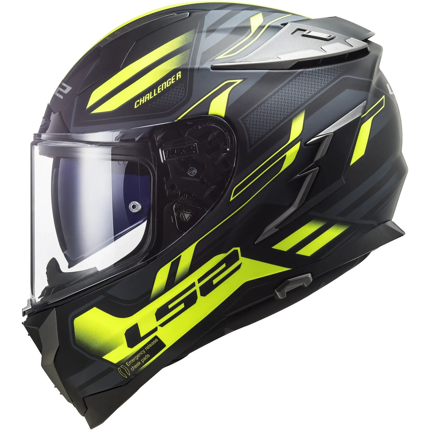 Casco LS2 FF327 Challenger Spin - Negro/Amarillo Mate