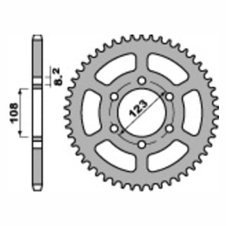 Cremalheira de transmissão Derbi GPR 125 2T Z-49 passo 428 PBR