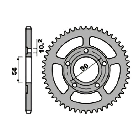 Corona de transmisión Honda NSR / CRM 125 Z-45 paso 520 PBR