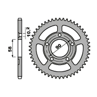Cremalheira de transmissão Honda NSR / CRM 125 Z-45 passo 520 PBR
