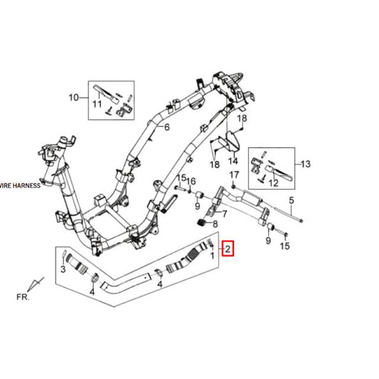 Conduit de ventilation de couvercle de variateur 1134B-ARA-000 SYM
