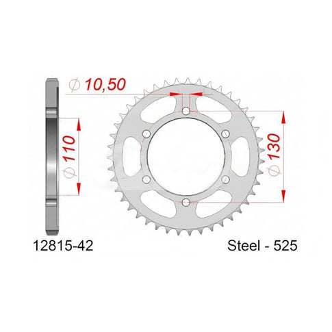 Corona de transmisión Suzuki GSX-R/S / Yamaha Tenere/Tracer/YZF-R1/R6 Afam 12815-42