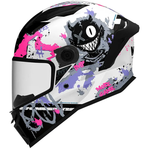 Full-face helmet MT Stinger 2 Imp A8 - White/Pink Gloss