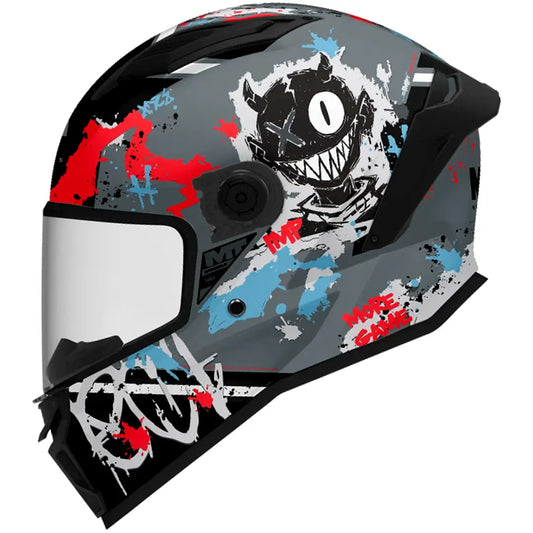 Capacete integral MT Stinger 2 Imp C5 - Cinzento/Azul/Vermelho Mate