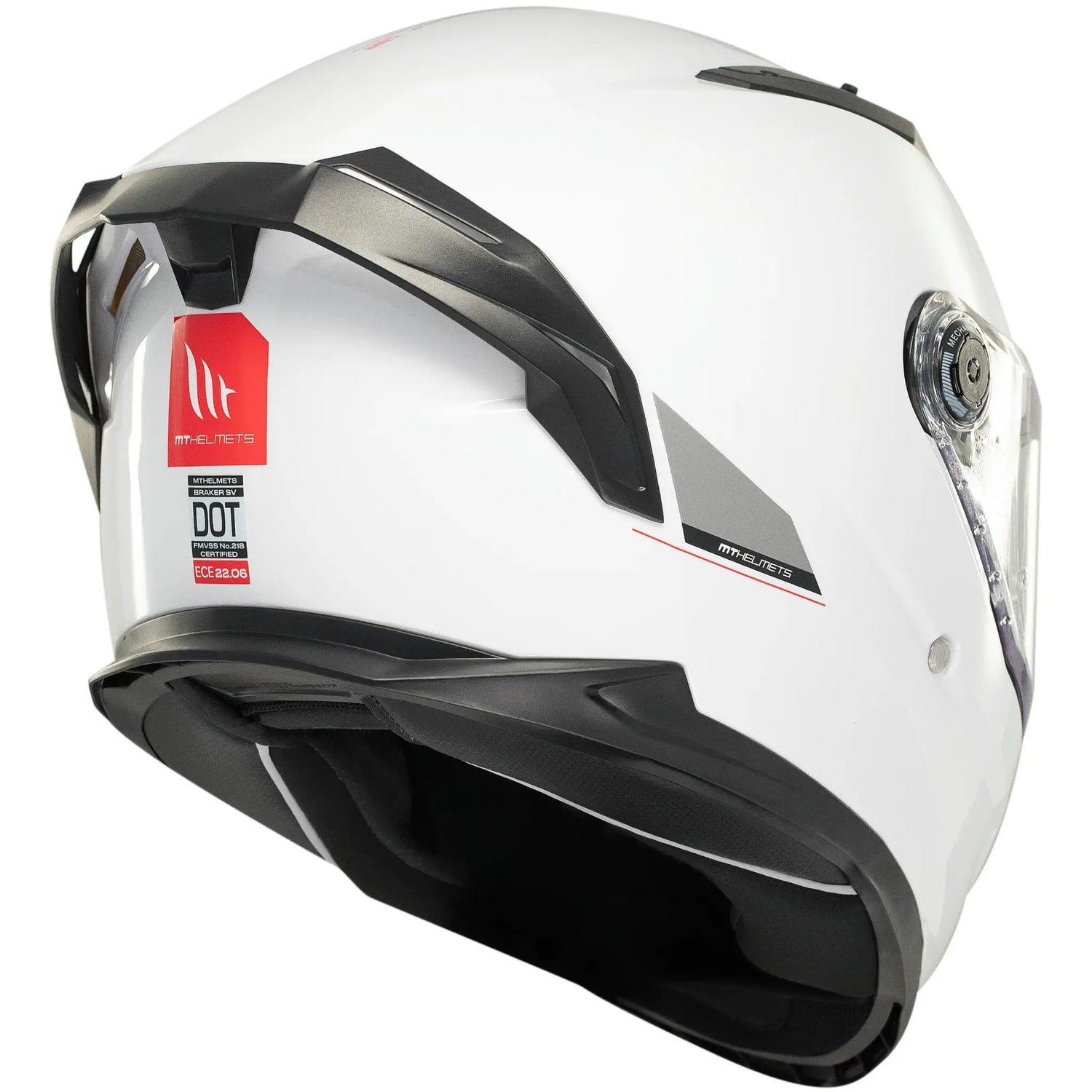 Casco MT Braker SV Solid A0 - Blanco Brillo