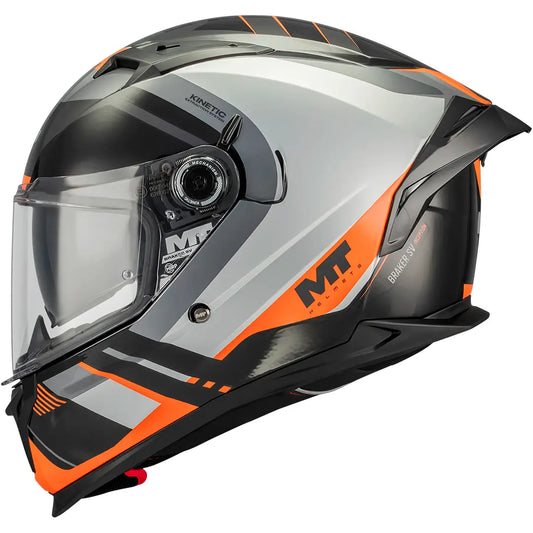 Capacete MT Braker SV Inception B4 - Preto/Laranja Brilho