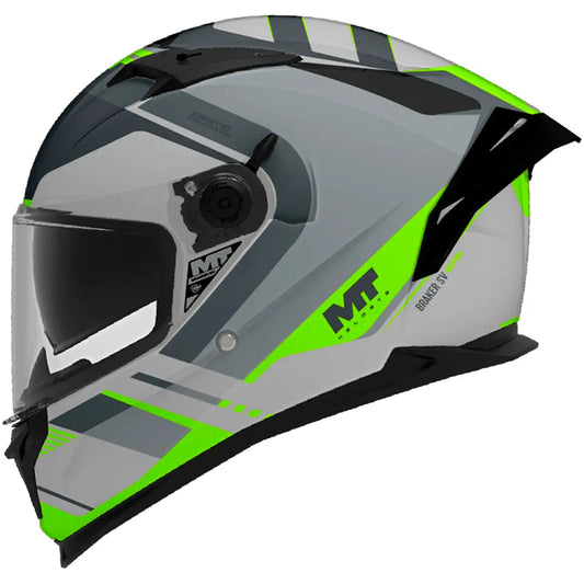 Capacete MT Braker SV Inception C2 - Cinzento/Verde Fluo Mate