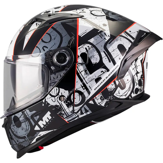 Casco MT Braker SV Blackboard B0 - Negro/Gris/Rojo Brillo