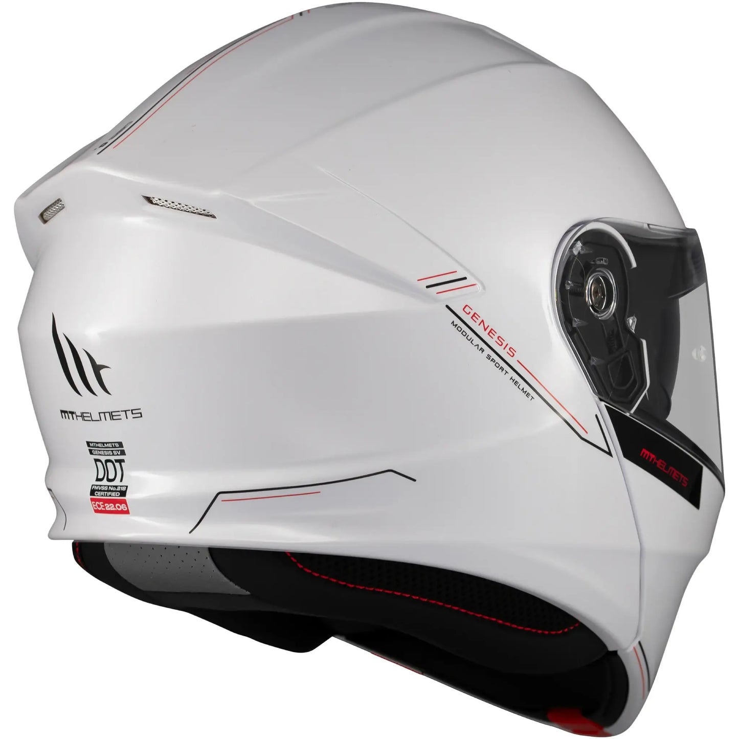 Casco MT Genesis SV Solid A0 - Blanco Brillo