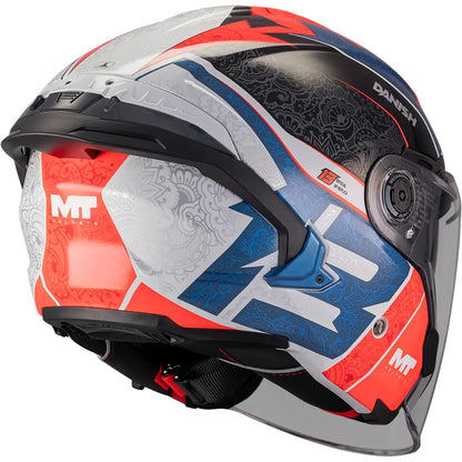 Jet helmet MT Cosmo SV Danish 26 Season C5 - Gray/Blue/Red Gloss