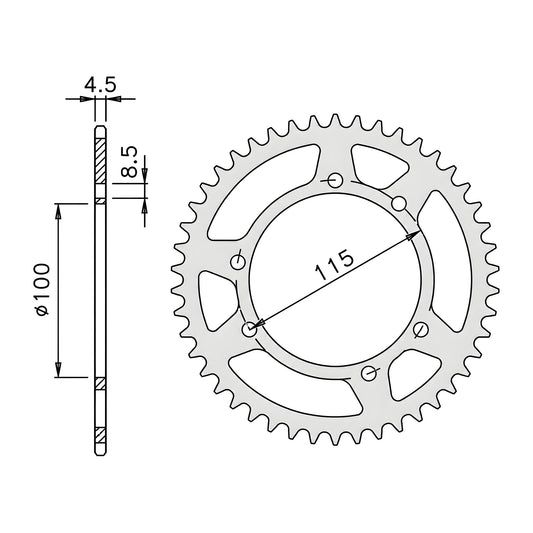 Couronne de transmission Beta / Gilera / MH pas 420 IGM