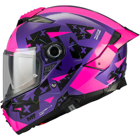 Capacete MT Thunder 4 R SV Fast C8 - Preto/Rosa Brilho