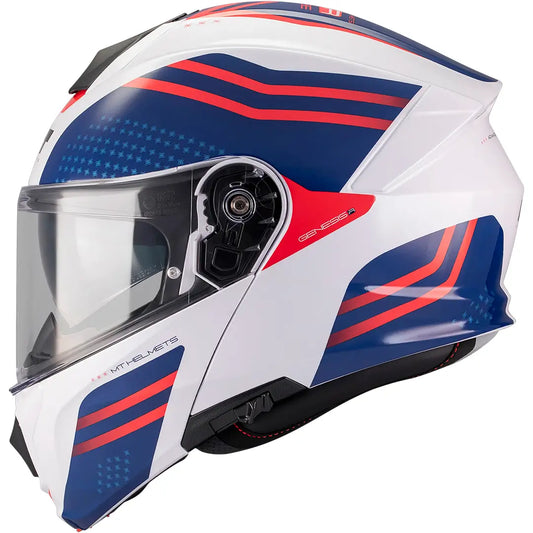 Casco MT Genesis R SV Vibe A7 - Blanco/Azul/Rojo Brillo