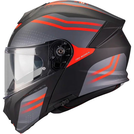 Casco MT Genesis R SV Vibe B5 - Negro/Gris/Rojo Mate
