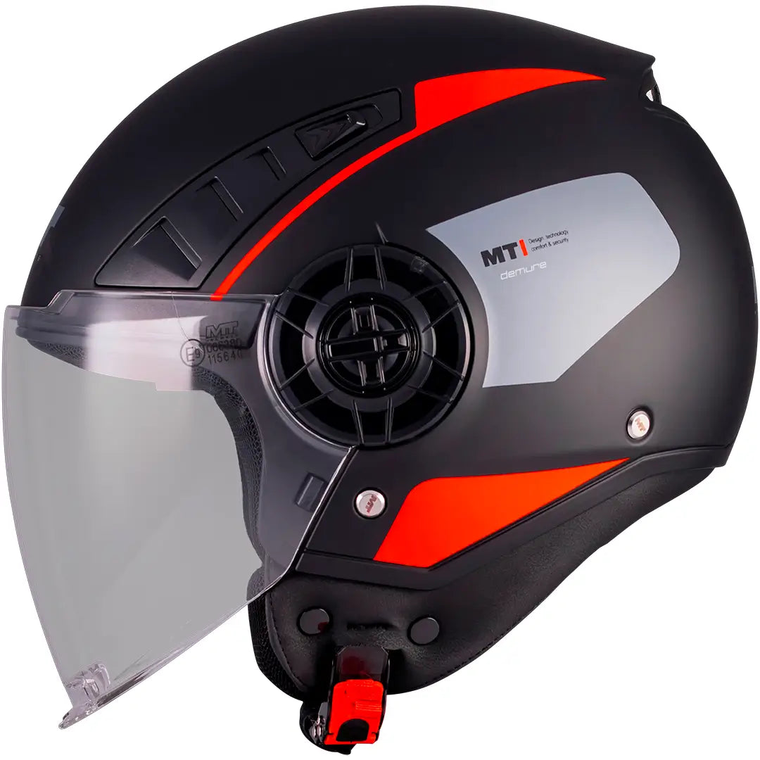 MT Aeris Demure B5 Helmet - Matte Black/Red