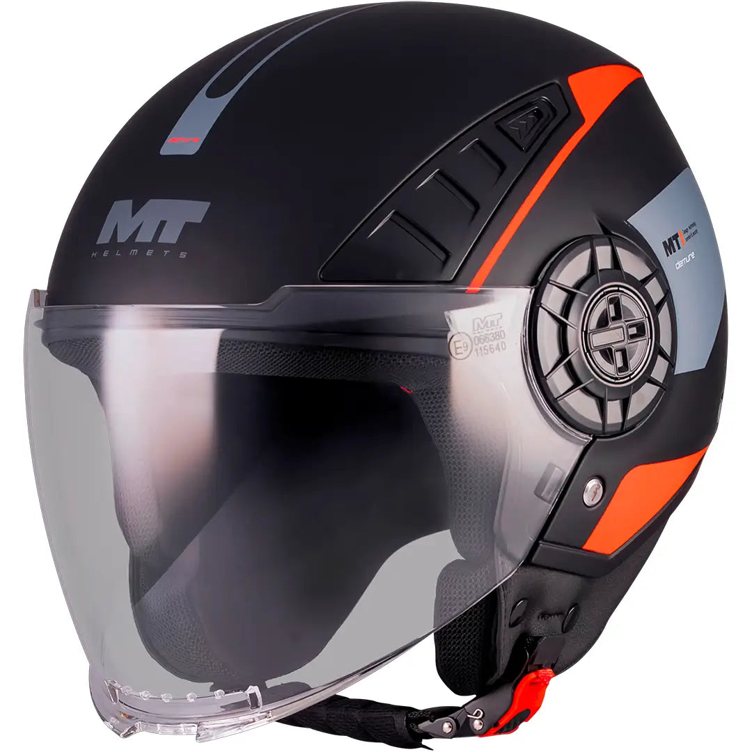 MT Aeris Demure B5 Helmet - Matte Black/Red
