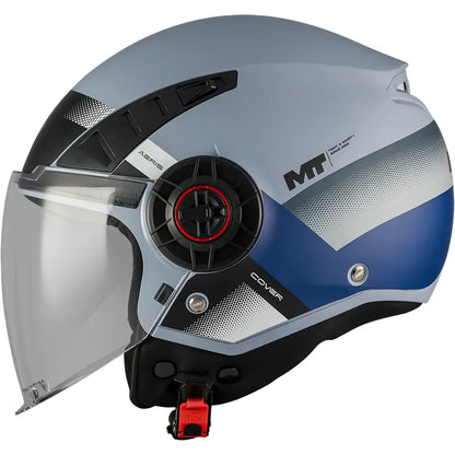 MT Aeris Cover C2 Helmet - Matte Gray/Blue